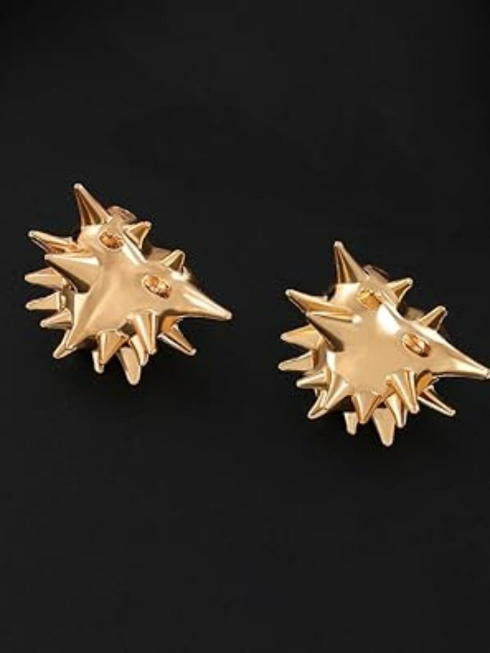 Punk Gold Spike Earrings Chunky Big Spike Goth Studded Rock